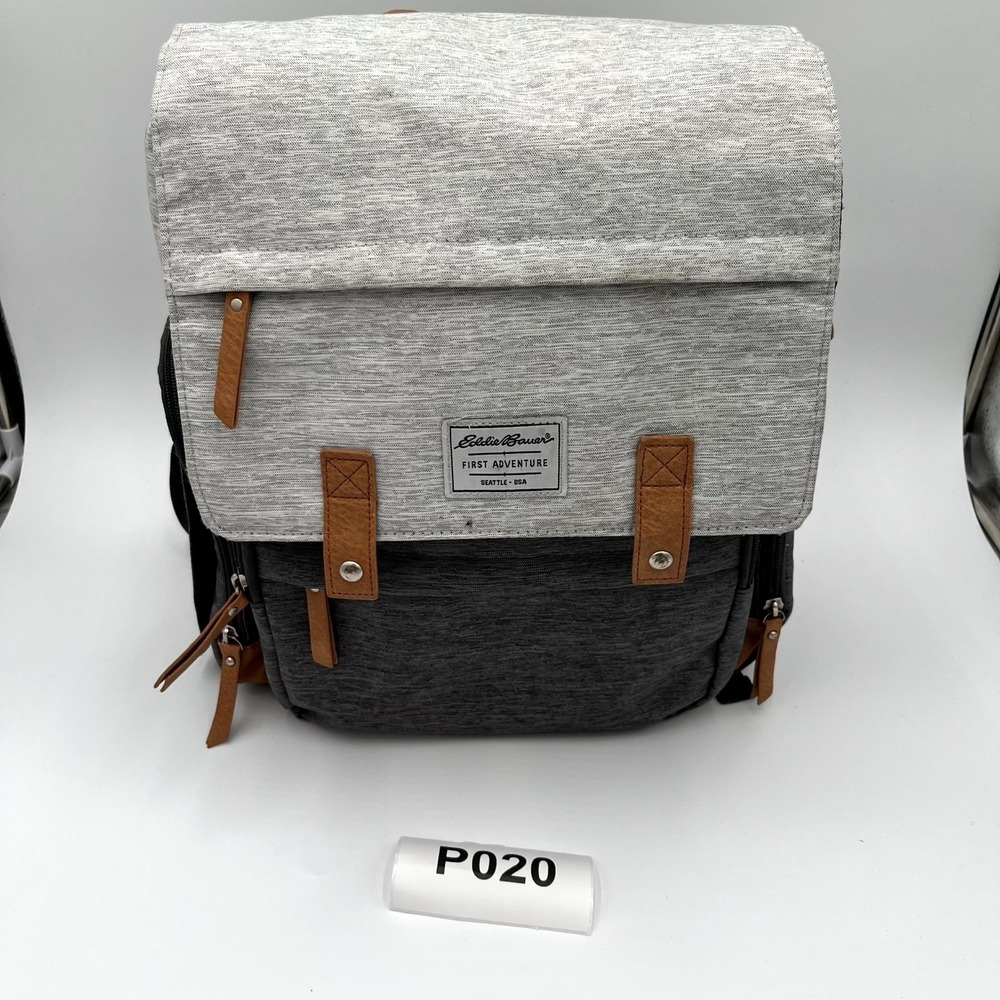 Eddie Bauer Cascade Backpack Wolf Slate Gray First Adventure Diaper Bag FLAWED